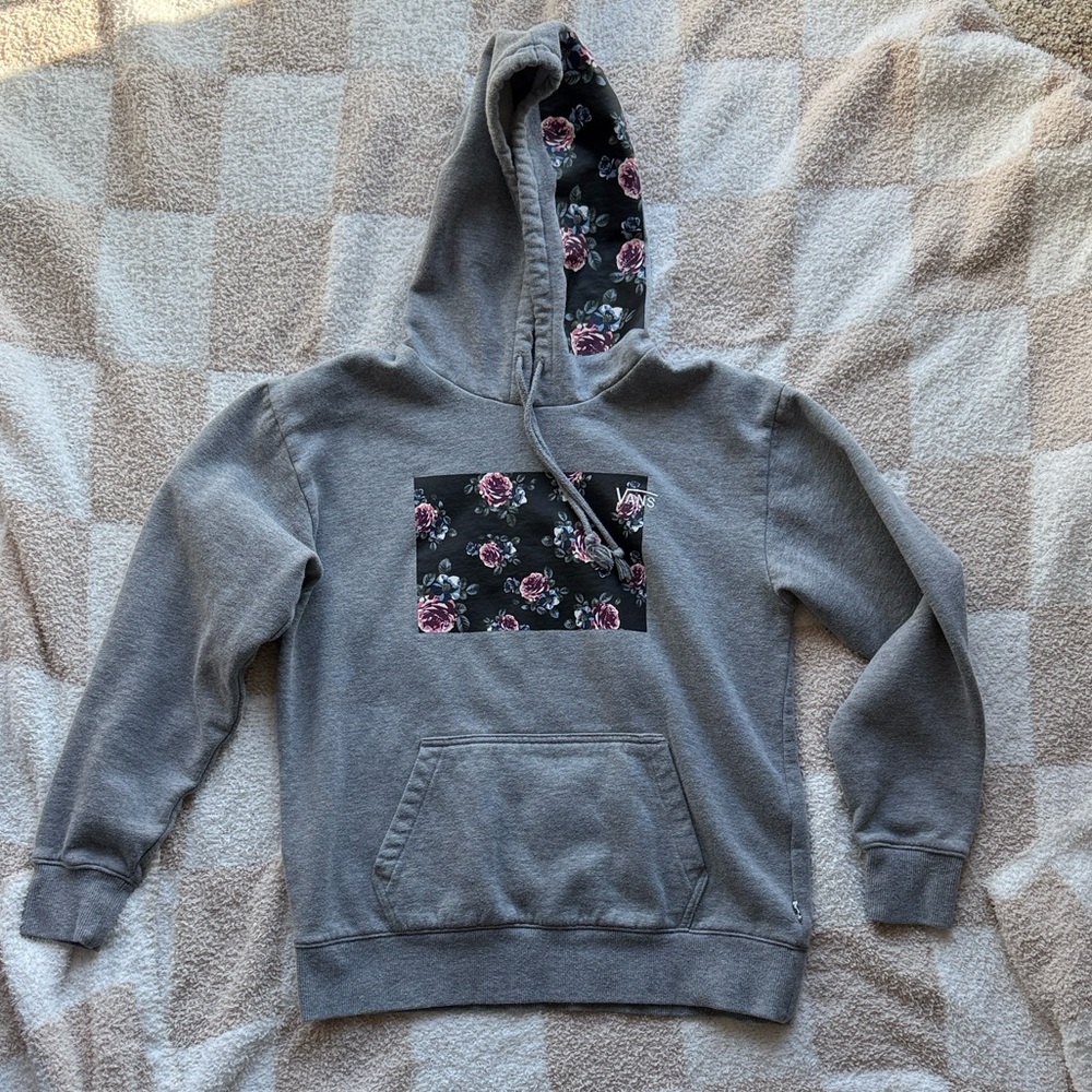 Vans Gray Hoodie with Floral Design